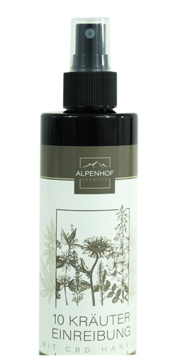 10 Kräuter-Einreibung mit CBD Hanföl 250 ml